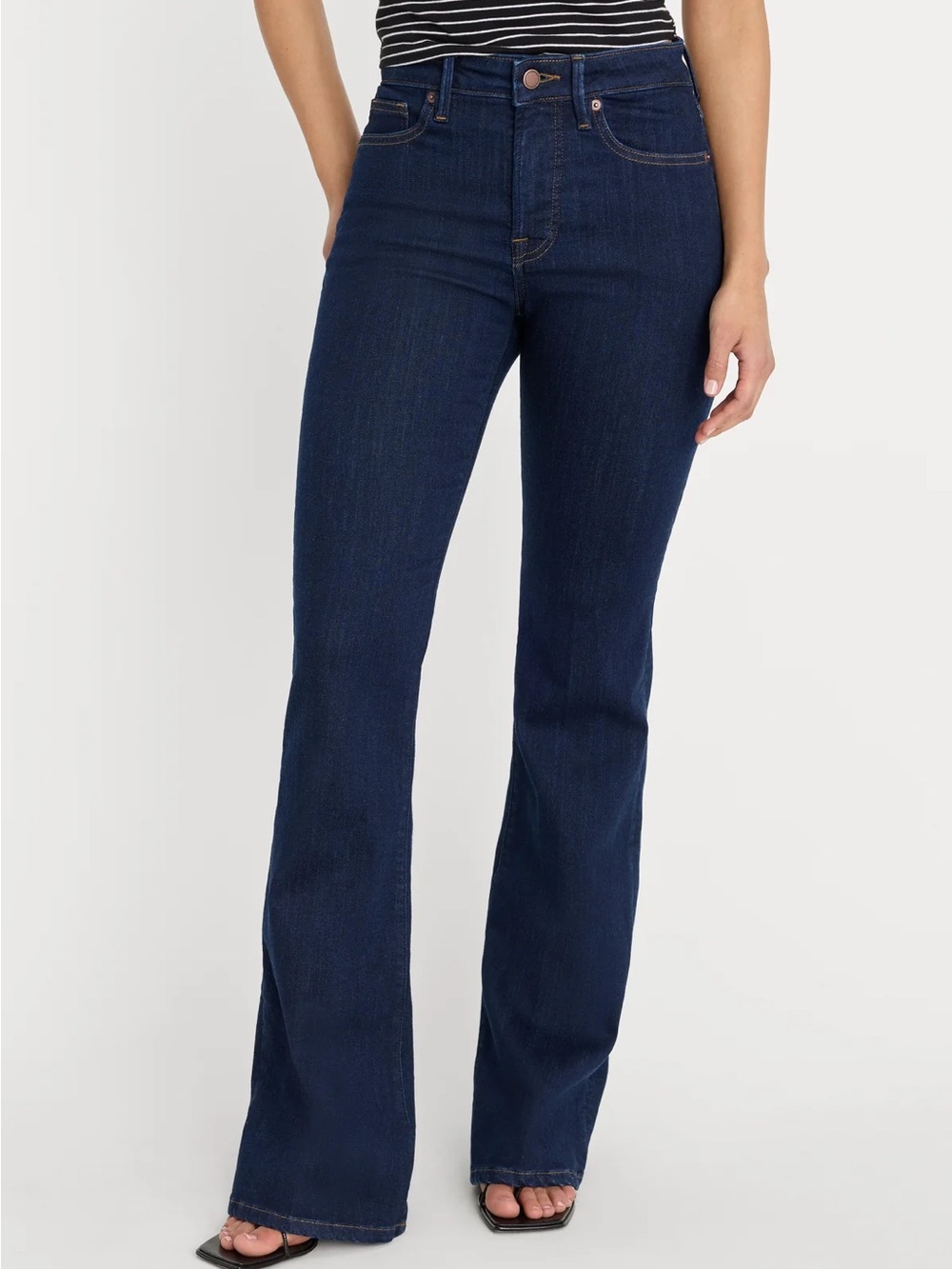 Good American x Calik Dark Denim Blue High Rise Stretch Jeans Size 14-18